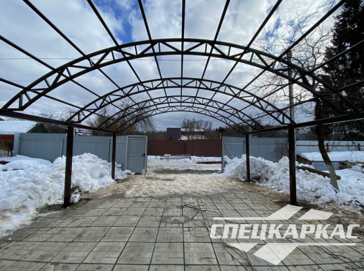 Арочный навес из поликарбоната для парковки двух автомобилей №6 - фото 1024