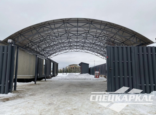 Прочный и просторный навес из поликарбоната для двух автомобилей 7х7 №51 - фото 1465