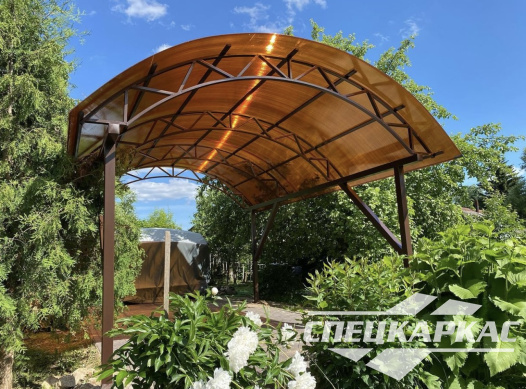 Навес из поликарбоната для зоны барбекю №21 - фото 1171