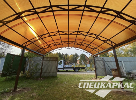 Навес из поликарбоната перед гаражом №82 - фото 1778