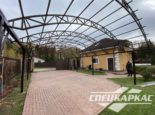 Навес из поликарбоната на 4 автомобиля №52 - фото 1474