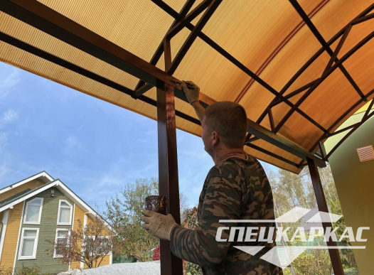 Навес из поликарбоната перед гаражом №82 - фото 1776