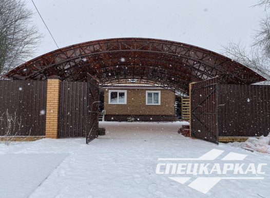 Большой, усиленный навес для автомобилей из поликарбоната №60 - фото 1556