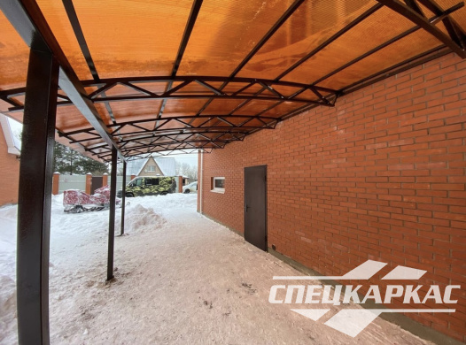 Навес из поликарбоната к дому | Навес над входом №8 - фото 1044
