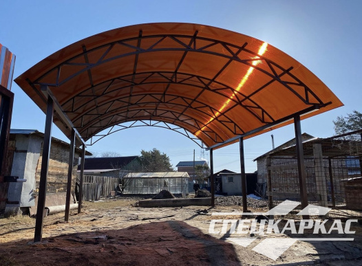 Классический арочный навес для одной машины №40 - фото 1356