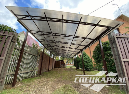 Односкатный навес для автомобилей (скат от соседа) №91 - фото 1870