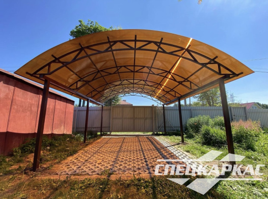 Металлический навес из поликарбоната для машины №16 - фото 1117